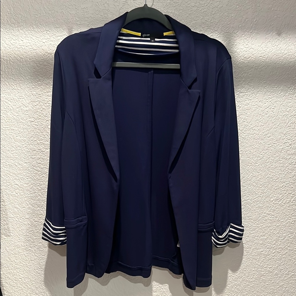 Gibson Blue and White Blazer Classic Suit Jacket